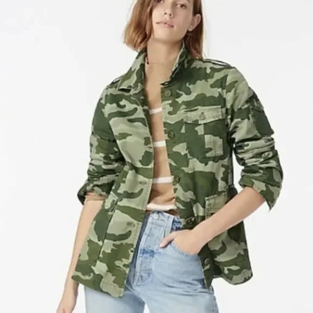 J Crew Garment-dyed Lightweight Jacket in Camo Size XXL NWT